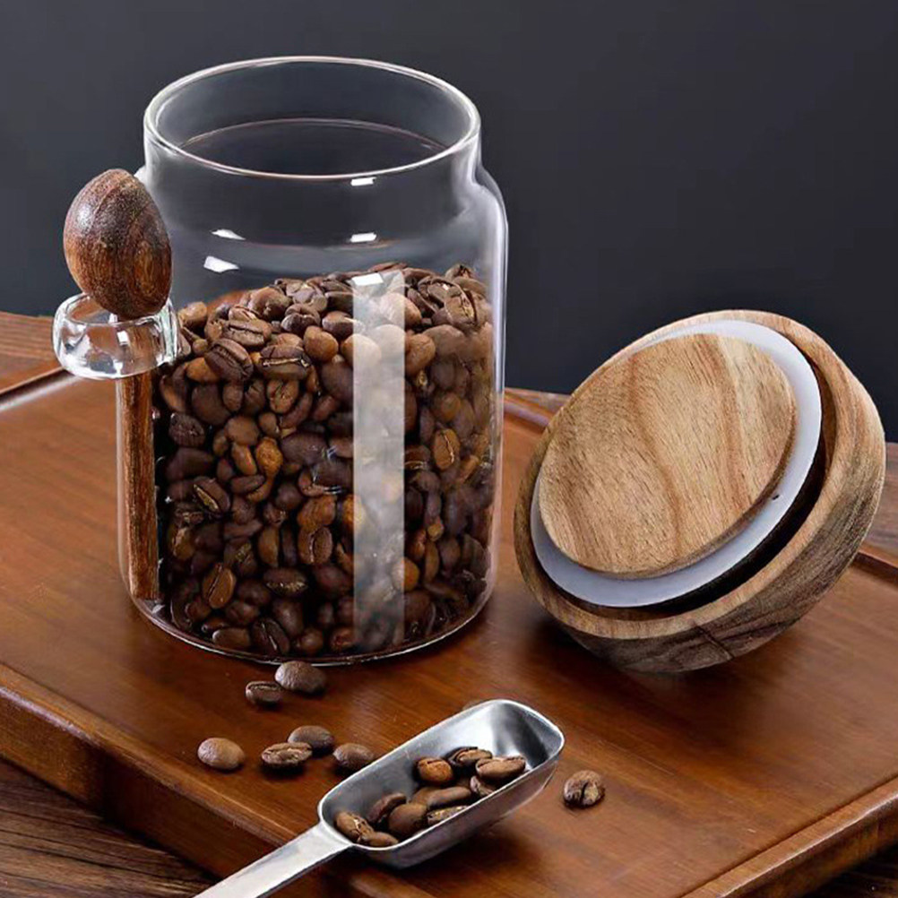 Coffee Tea Containers - Pote de Vidro Hermético para Grãos