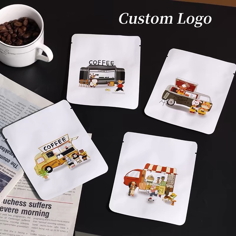 Coffee Tea House - 100 sacos de chá quadrados personalizados