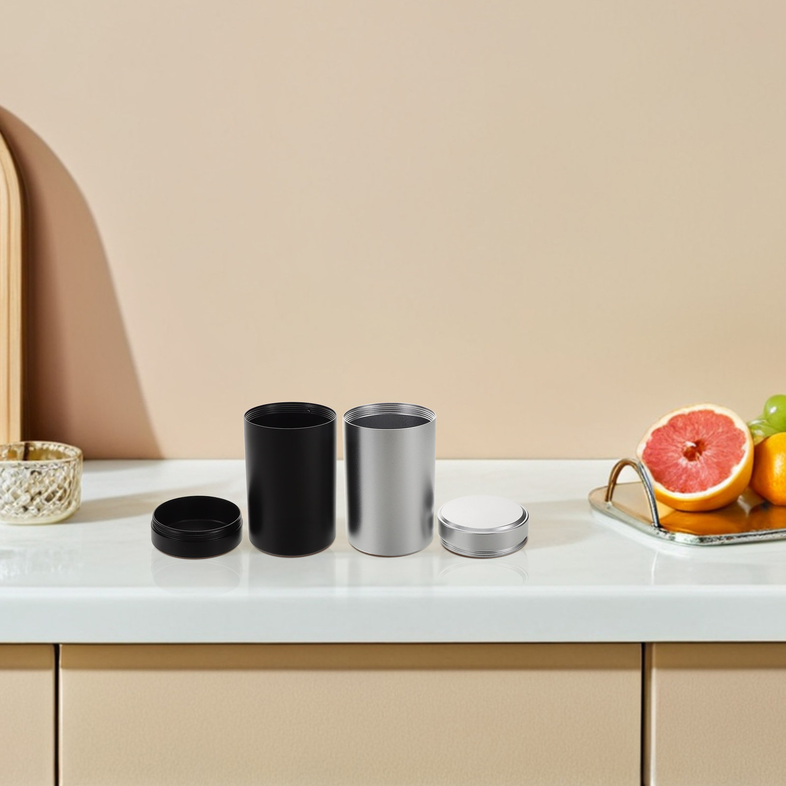 Conjunto de 2 Potes de Metal e - Coffee Tea Containers avaliação e preço