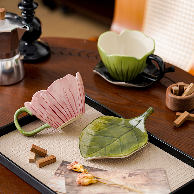 Conjunto de prato de xícara de - Coffee Tea Flower avaliação e preço