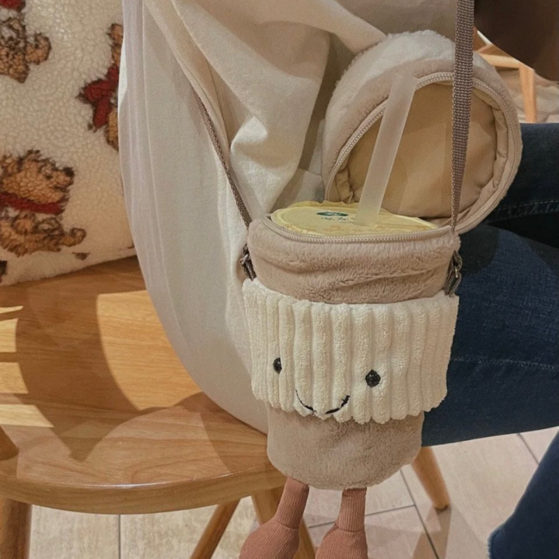 Bolsa crossbody de pelúcia fof - Coffee Tea Holders avaliação e preço