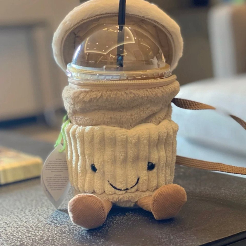 Bolsa crossbody de pelúcia fof - Coffee Tea Holders avaliação e preço