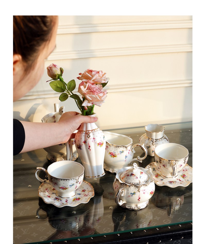 Conjunto de Xícaras e Pires de - Coffee Tea Flower avaliação e preço